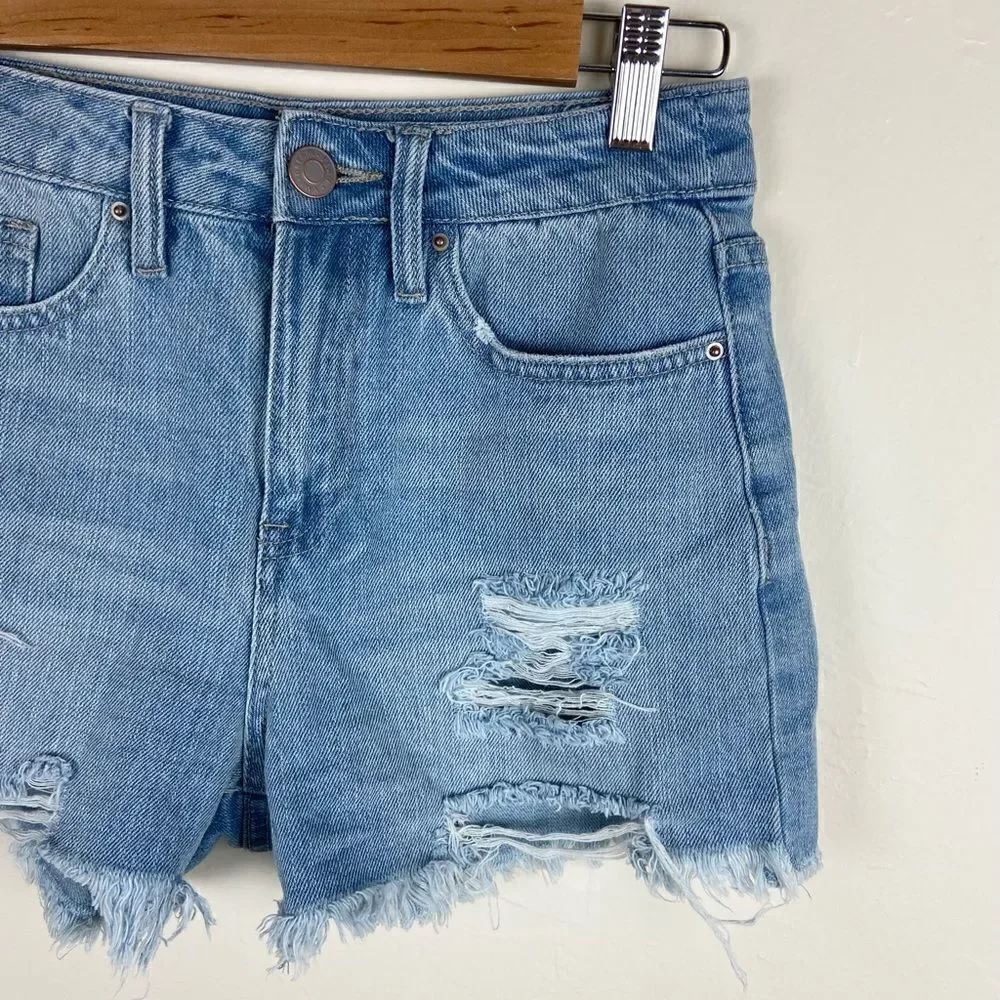 YMI Dream High-Rise Distressed Jean Shorts